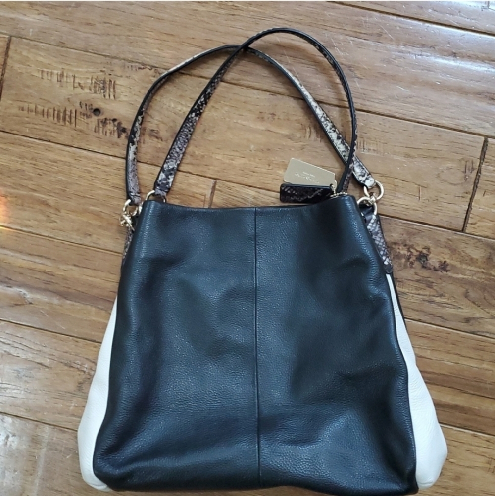 Coach Phoebe exotic trim hobo bag - Picture 1 of 16